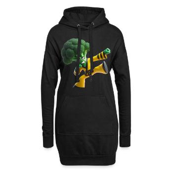 Combattant de kung-fu au brocoli - Sweat-shirt à capuche long Femme - noir - Devant