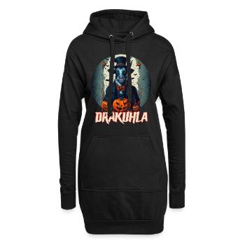 Dracula Vache Vampire Drakuhla - Sweat-shirt à capuche long Femme - noir - Devant