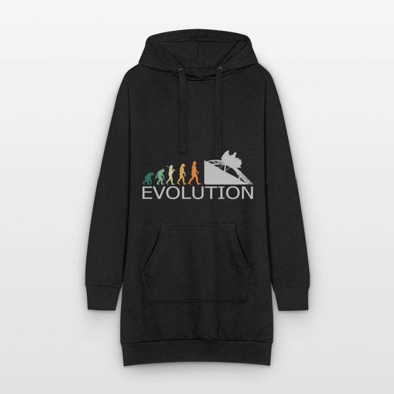 Roller Coaster - Evolution Retro Vintage Hoodie Dress