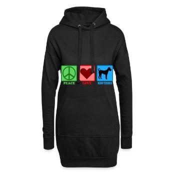 Irish Terrier Hund Peace Love - Hoodie-Kleid - Schwarz - Vorne