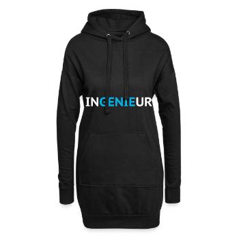 Ingenieur - Hoodie-Kleid - Schwarz - Vorne