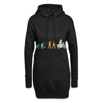 Moped Mofa Retro Style - Evolution - Hoodie-Kleid - Schwarz - Vorne