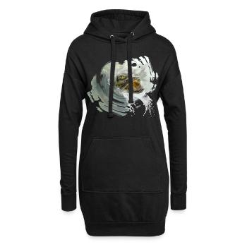 hecht karpfen zander fish - Hoodie-Kleid - Schwarz - Vorne