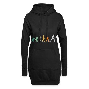 Tennis Tennisspieler Retro Style - Evolution - Hoodie-Kleid - Schwarz - Vorne
