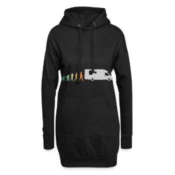 Camping Rentner Retro Style - Evolution Grand-père - Sweat-shirt à capuche long Femme - noir - Devant