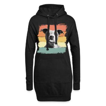 Drôle de chien tire la langue À tous mes ennemis - Sweat-shirt à capuche long Femme - noir - Devant