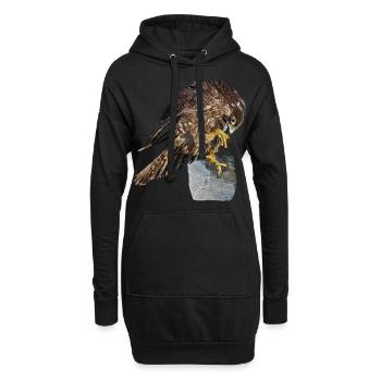 Faucon pèlerin - Sweat-shirt à capuche long Femme - noir - Devant