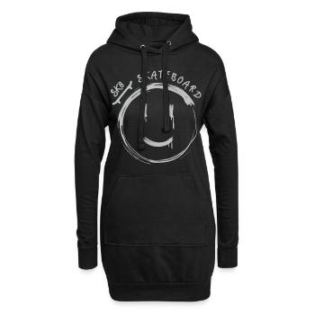 Skateboard Skater Skaten - Hoodie-Kleid - Schwarz - Vorne