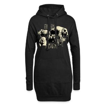 Afrika Big Five Nashorn Elefant Löwe Leopard - Hoodie-Kleid - Schwarz - Vorne