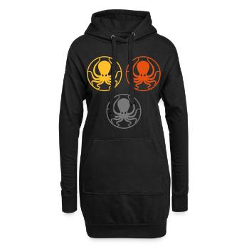 Tintenfisch - Hoodie-Kleid - Schwarz - Vorne