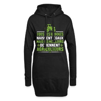 les meilleurs deviennent agriculteurs - Sweat-shirt à capuche long Femme - noir - Devant