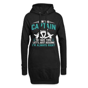 Je suis le capitaine drôle de voile - Sweat-shirt à capuche long Femme - noir - Devant