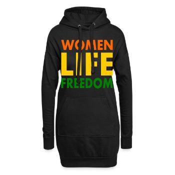 Women life freedom - Hoodie-Kleid - Schwarz - Vorne