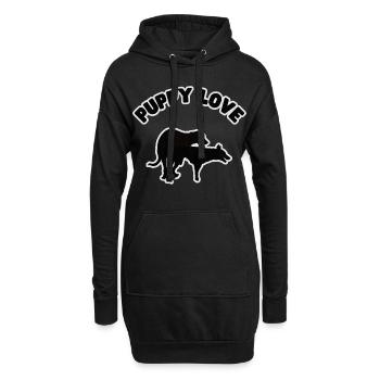 Puppy Love Black Grunge - Sweat-shirt à capuche long Femme - noir - Devant