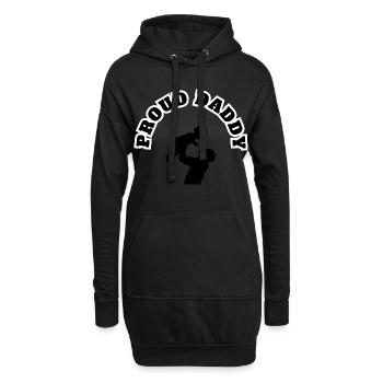 Fier Papa Fille Enfant Noir - Sweat-shirt à capuche long Femme - noir - Devant