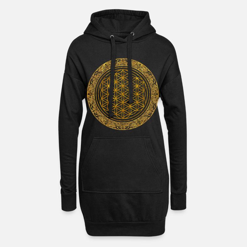 Mandala - Hoodie-Kleid - Schwarz