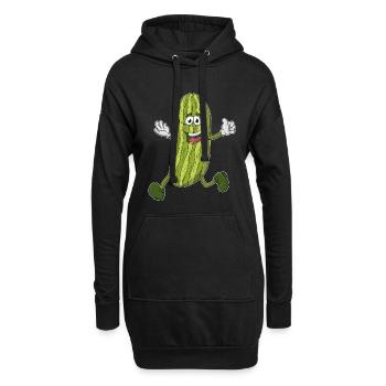 Laufende Gurke - Hoodie-Kleid - Schwarz - Vorne