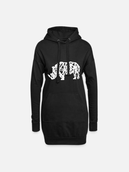 Nashorn - Hoodie-Kleid - Schwarz