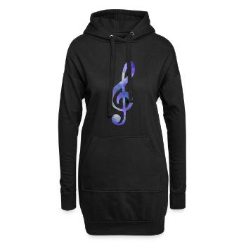 clé de la musique - Sweat-shirt à capuche long Femme - noir - Devant