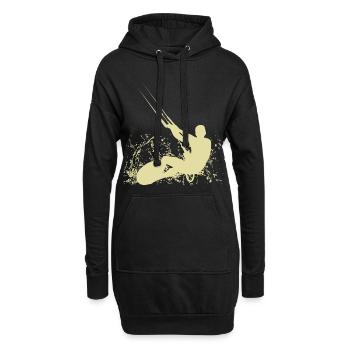 Kitesurfer - Hoodie-Kleid - Schwarz - Vorne