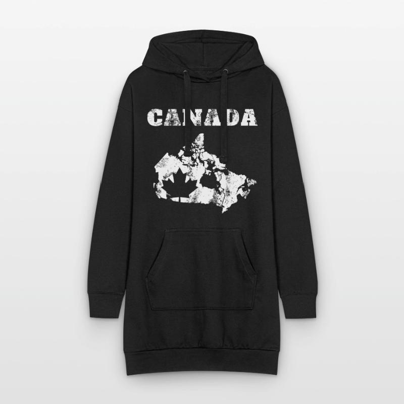 Drapeau canada feuille d'érable drapeau Sweat-shirt à capuche long Femme