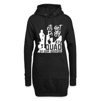 Quad - Hoodie-Kleid - Schwarz - Vorne
