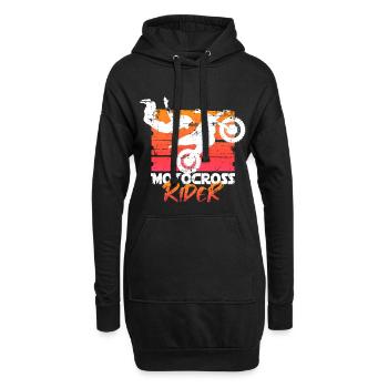 Motocross - Hoodie-Kleid - Schwarz - Vorne