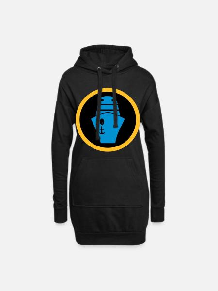 Schiff | Kreuzfahrt | Fähre - Hoodie-Kleid - Schwarz