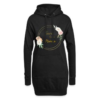 team de la mariée or et fleurs - Sweat-shirt à capuche long Femme - noir - Devant