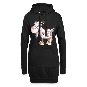 Die Ziege ist da  - Hoodie-Kleid - Schwarz - Vorne