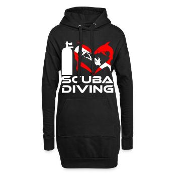 Ich liebe Tauchen mit Sharks Girl Edition - Hoodie-Kleid - Schwarz - Vorne