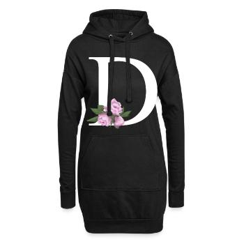 Blumendesign mit Pastellrosen und Blättern D - Hoodie-Kleid - Schwarz - Vorne