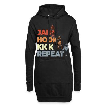 Jab Hook Kick Repeat - Hoodie-Kleid - Schwarz - Vorne