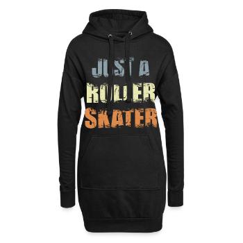 Lustiger Rollschuhläufer - Hoodie-Kleid - Schwarz - Vorne