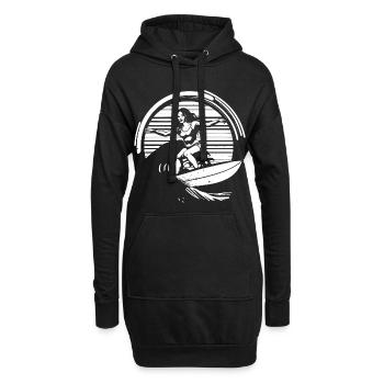 Surfeur - Sweat-shirt à capuche long Femme - noir - Devant