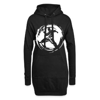 Karateka Skizze - Hoodie-Kleid - Schwarz - Vorne