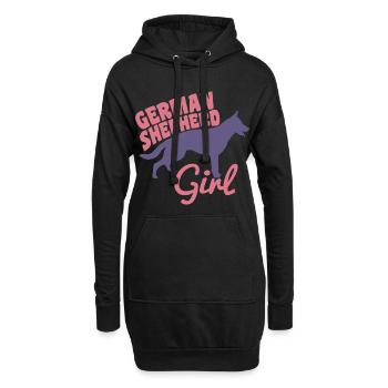 Schäferhund Mädchen - Hoodie-Kleid - Schwarz - Vorne