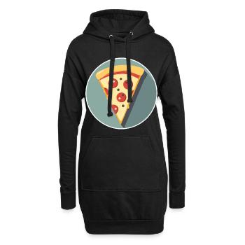 Graphique de la tranche de pizza - Sweat-shirt à capuche long Femme - noir - Devant