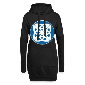 Symbole celte bleu - Sweat-shirt à capuche long Femme - noir - Devant