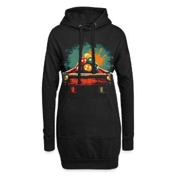 Billard Comic Stil - Hoodie-Kleid - Schwarz - Vorne