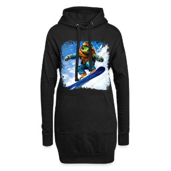 Snowboard Caméléon - Sweat-shirt à capuche long Femme - noir - Devant