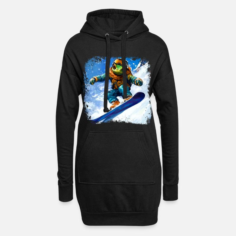 Snowboard Chamäleon - Hoodie-Kleid - Schwarz