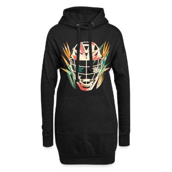 Lacrosse Helm Cartoon - Hoodie-Kleid - Schwarz - Vorne