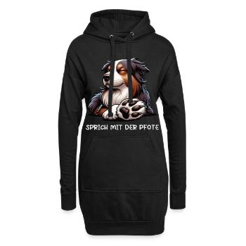 Sprich mit der Pfote Australian Shepherd Aussie  - Hoodie-Kleid - Schwarz - Vorne