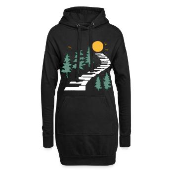 Der musikalische Weg - Hoodie-Kleid - Schwarz - Vorne