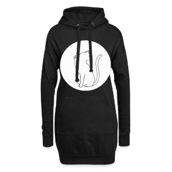 Katze Katzen Cat Kätzchen Mieze Mittelfinger - Hoodie-Kleid - Schwarz - Vorne