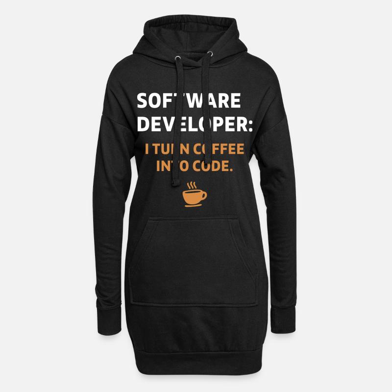 Software Developer - Coffee Edition - Hoodie-Kleid - Schwarz