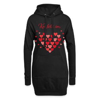 Konfetti im Herzen Karneval Geschenk - Hoodie-Kleid - Schwarz - Vorne