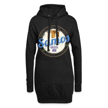 Samos Insel in Griechenland Vintage Souvenir - Hoodie-Kleid - Schwarz - Vorne