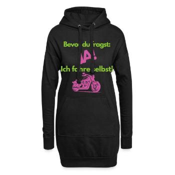 Bevor du fragst JA Ich fahre selbst Motorrad - Hoodie-Kleid - Schwarz - Vorne